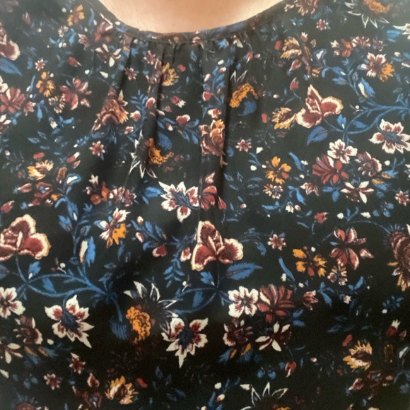 AGB Womenβs Blouse Floral Sheer Bell Sleeve, 3/4 Fall Top XL - Picture 7 of 13